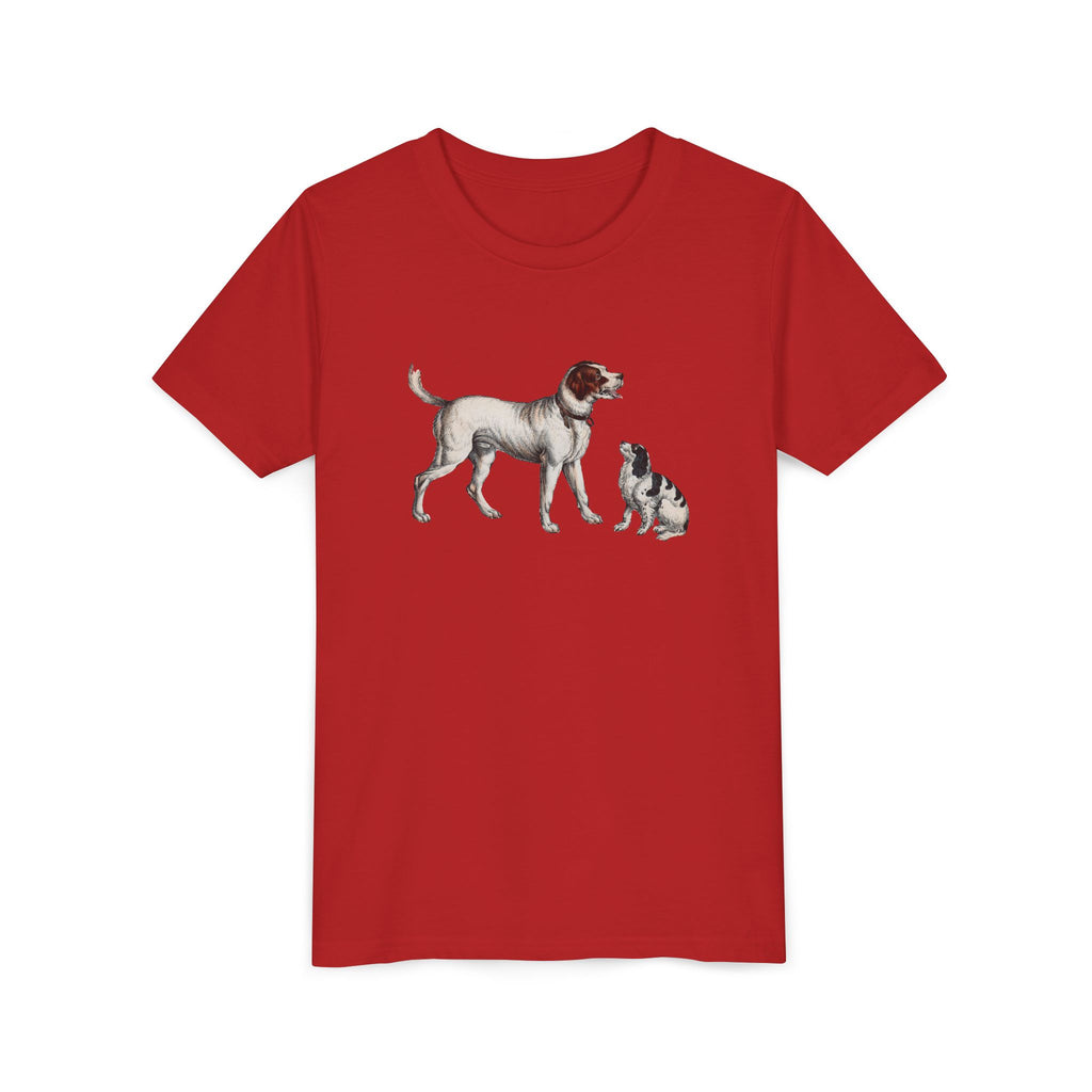 Youth Tee — Vintage Dog Illustration Kids T‑Shirt (Pointer & Puppy)