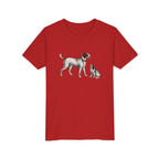 Youth Tee — Vintage Dog Illustration Kids T‑Shirt (Pointer & Puppy)
