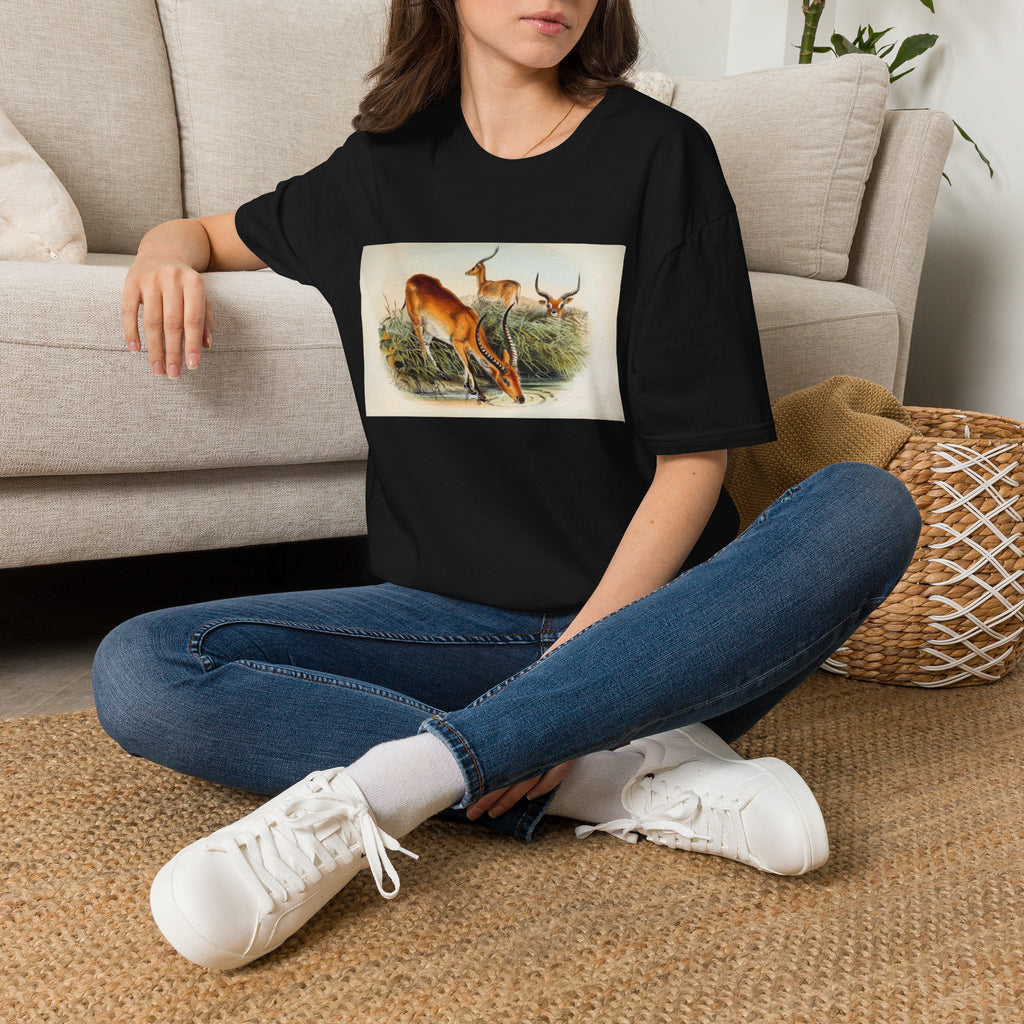 Antelope Herd Vintage Art T‑Shirt — Retro Wildlife Illustration Tee