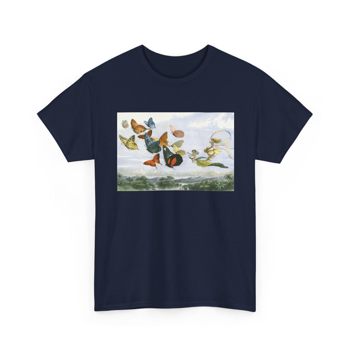 Butterfly Sky Graphic Tee — Vintage Butterflies Nature T‑Shirt