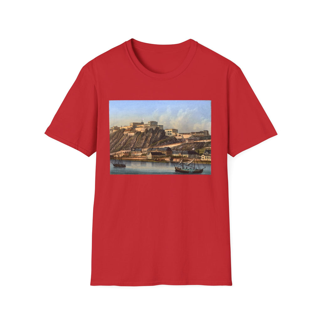 Vintage Harbor Scene T-Shirt — Nautical Coastal Landscape Tee