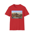 Vintage Harbor Scene T-Shirt — Nautical Coastal Landscape Tee