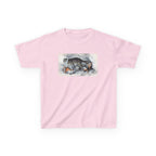 Kids T‑Shirt — Sleeping Cat with Kittens Illustration