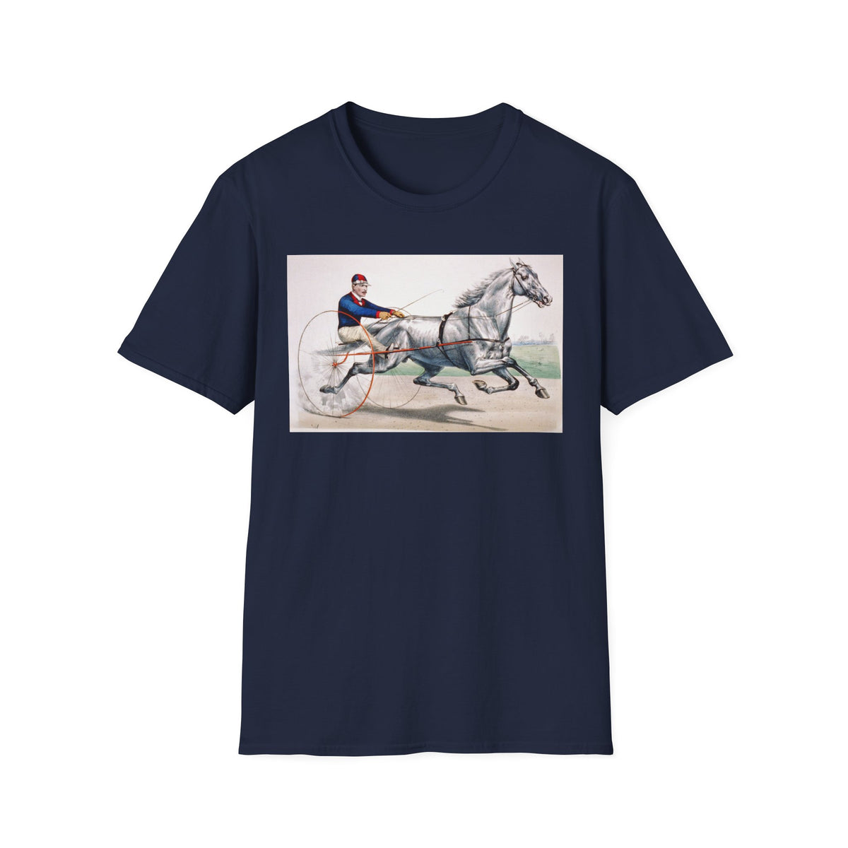 Horse Harness Racing T‑Shirt — Vintage Sulky Driver Illustration