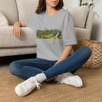 Vintage Botanical Landscape T-Shirt — Retro Garden Illustration Tee