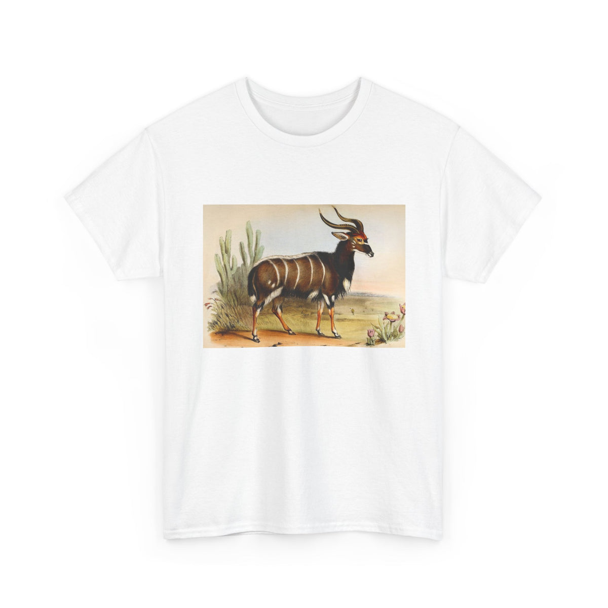 Vintage Bongo Antelope Illustration T-Shirt