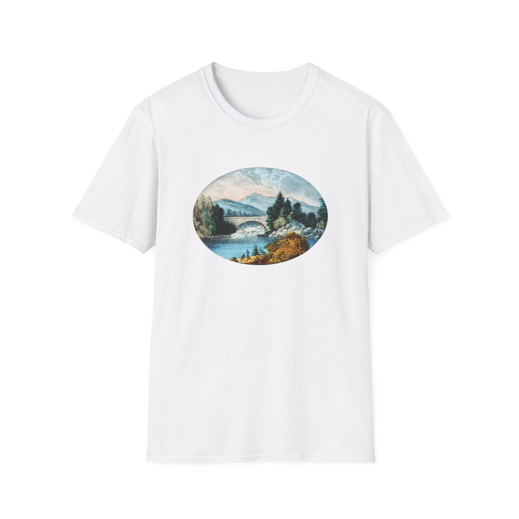 Scenic Mountain Lake T-Shirt — Vintage Nature Landscape Tee