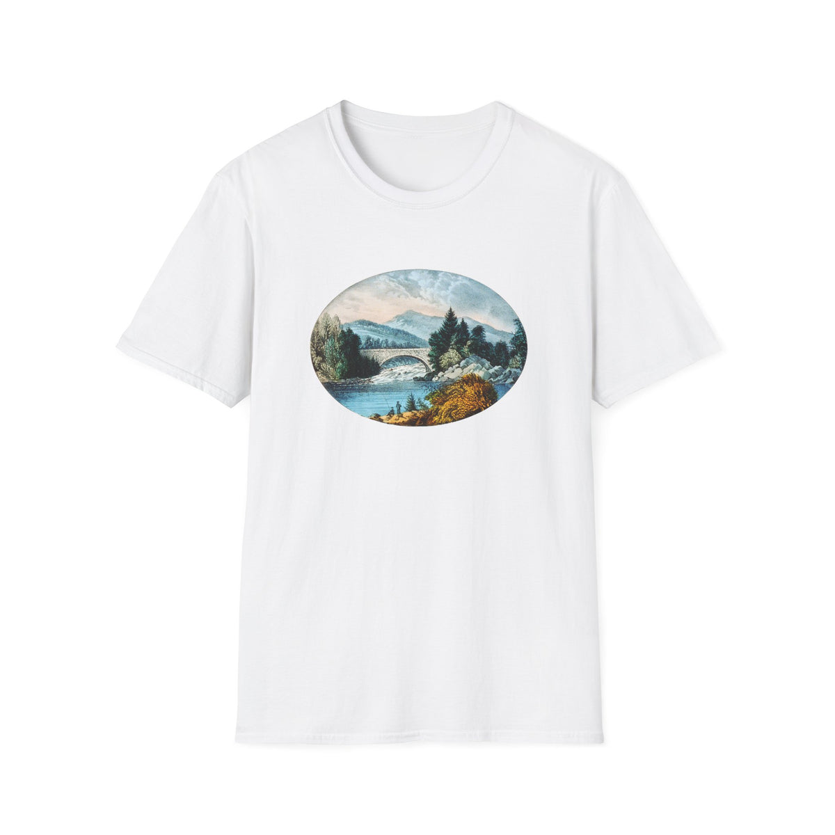 Scenic Mountain Lake T-Shirt — Vintage Nature Landscape Tee