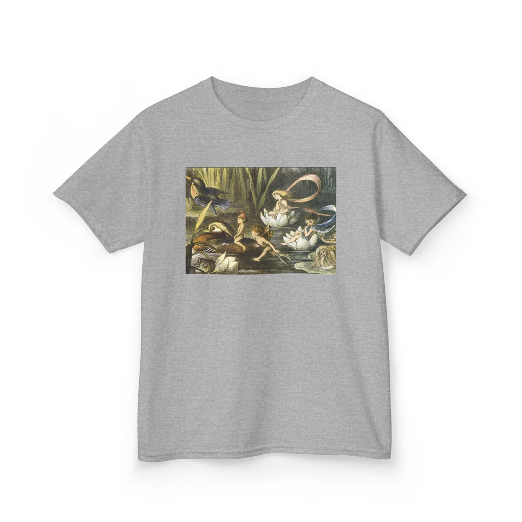 Kids T‑Shirt — Vintage Swan & Duck Pond Art Print