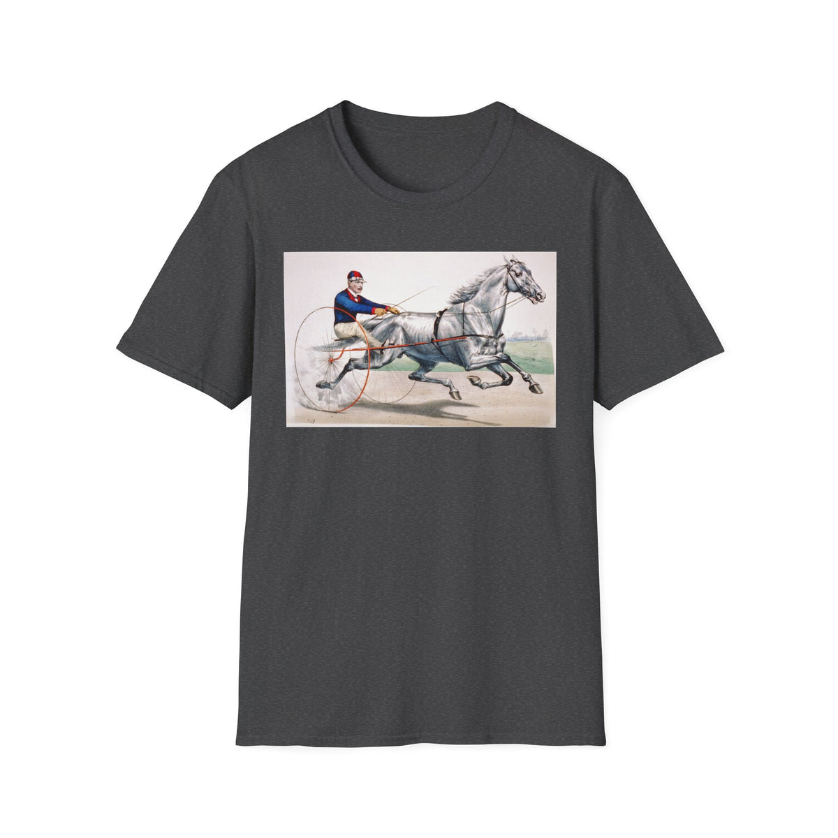 Horse Harness Racing T‑Shirt — Vintage Sulky Driver Illustration