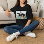 Horse Racing Jockey T-Shirt — Vintage Equestrian Print Tee