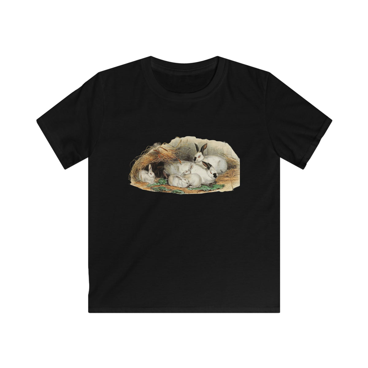 Kids Tee — Adorable Sleeping Bunny Family Illustration