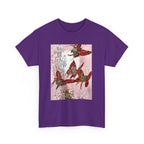 Hummingbird Flight Tee — Vintage Botanical Bird Art Cotton T-Shirt