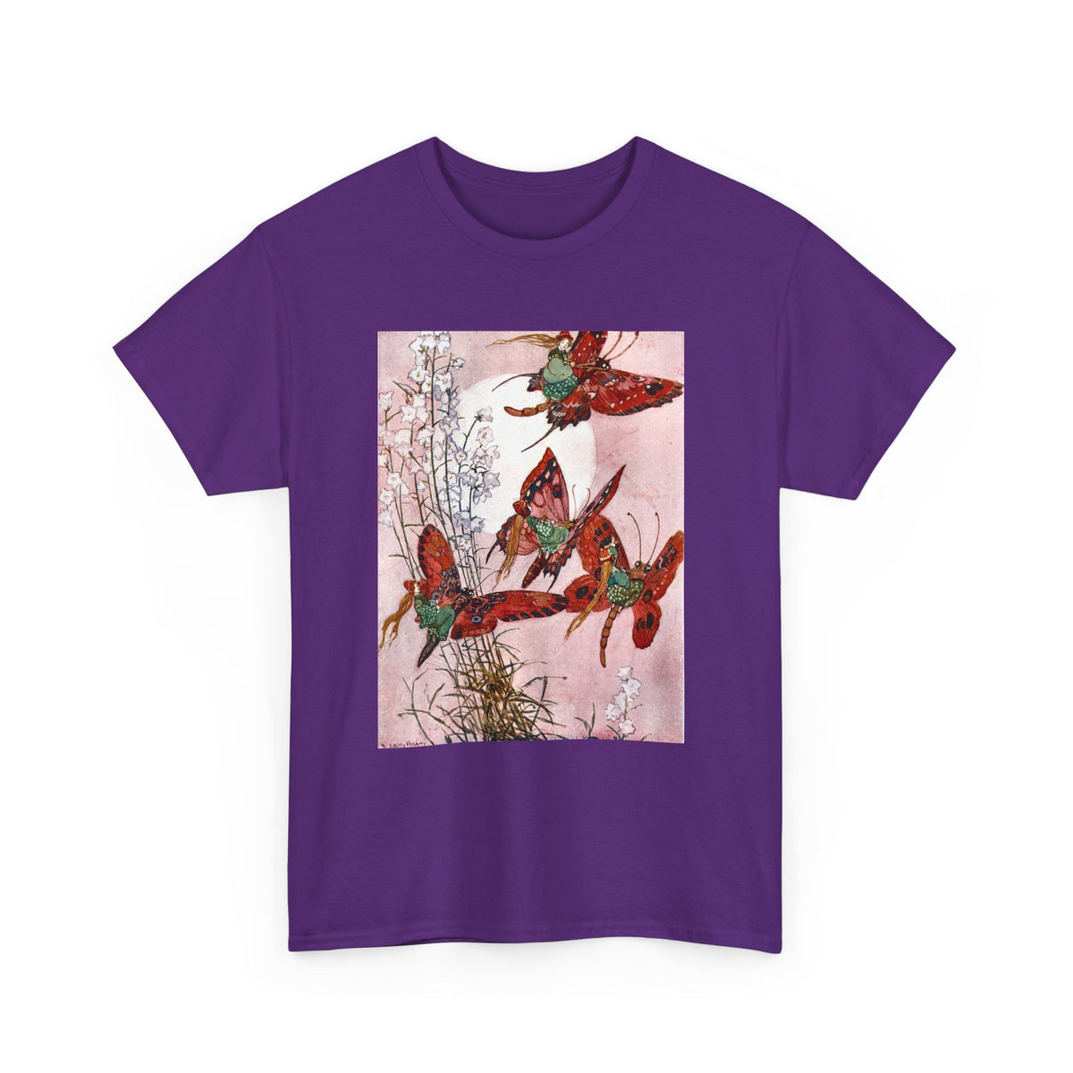 Hummingbird Flight Tee — Vintage Botanical Bird Art Cotton T-Shirt