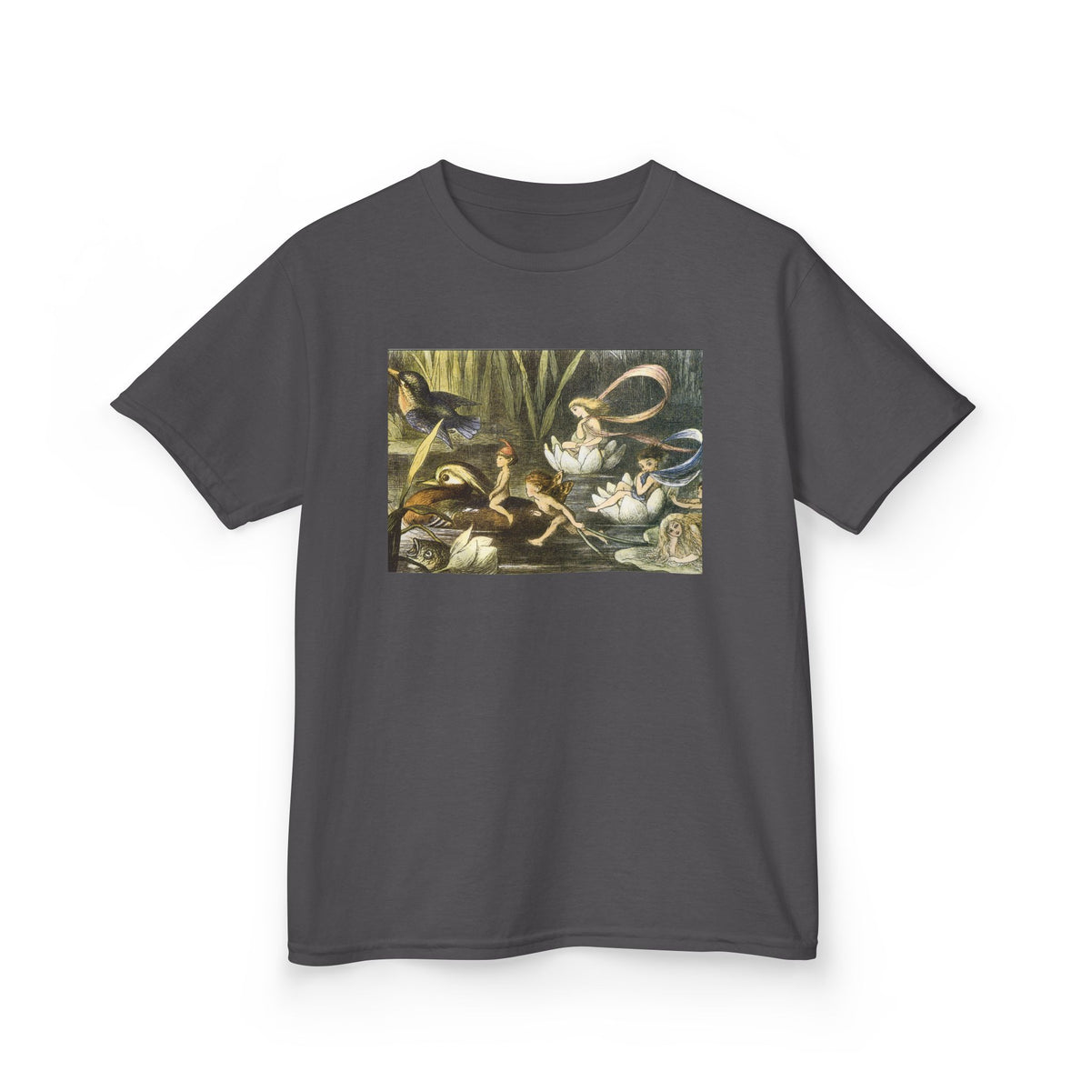 Kids T‑Shirt — Vintage Swan & Duck Pond Art Print