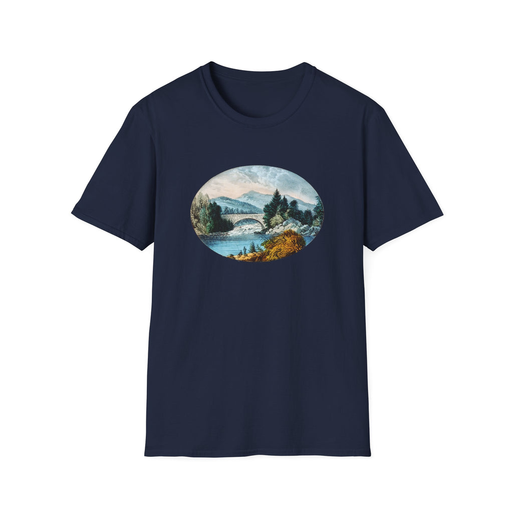 Scenic Mountain Lake T-Shirt — Vintage Nature Landscape Tee