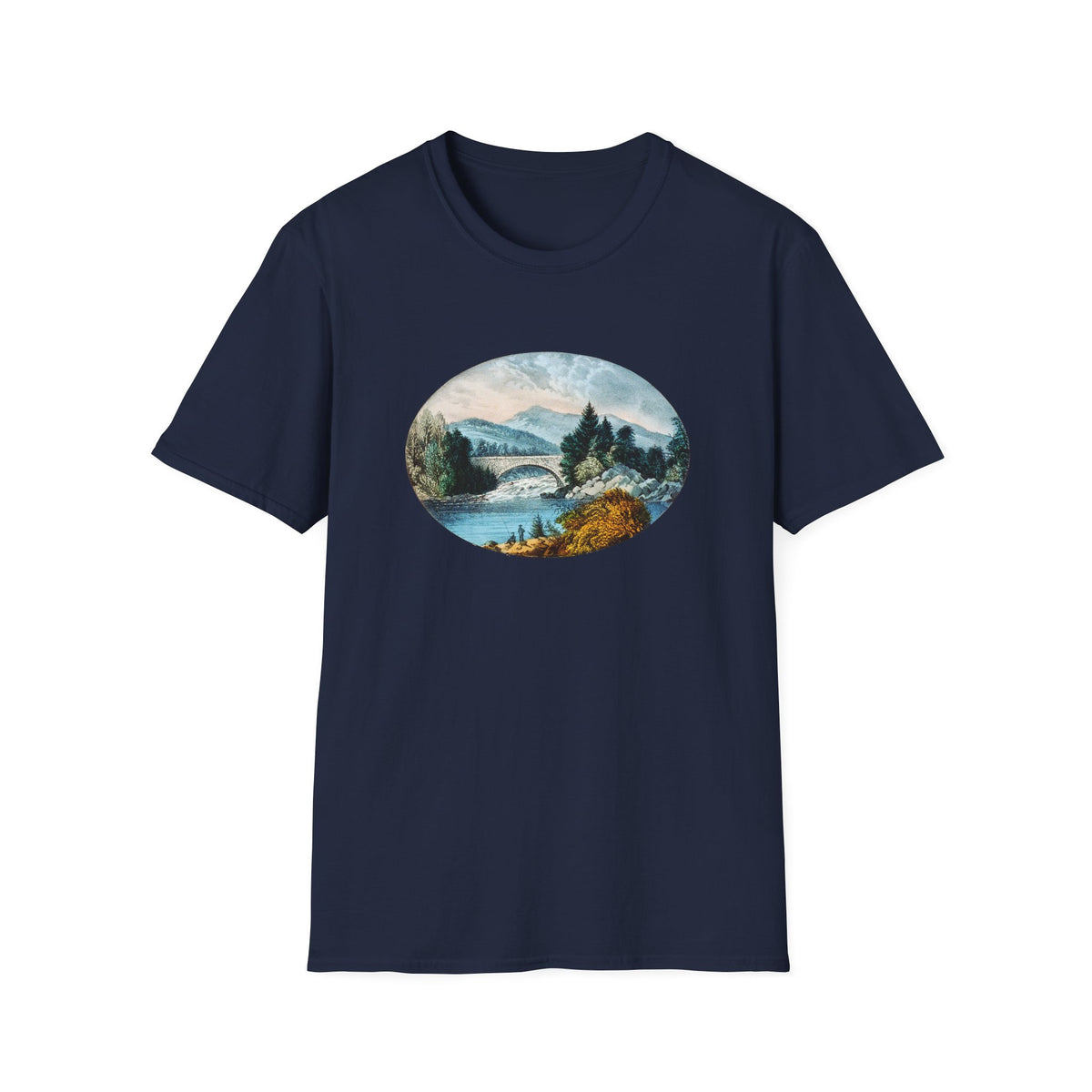 Scenic Mountain Lake T-Shirt — Vintage Nature Landscape Tee