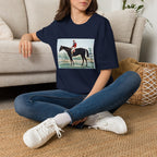 Horse Racing Jockey T-Shirt — Vintage Equestrian Print Tee