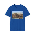 Vintage Harbor Scene T-Shirt — Nautical Coastal Landscape Tee