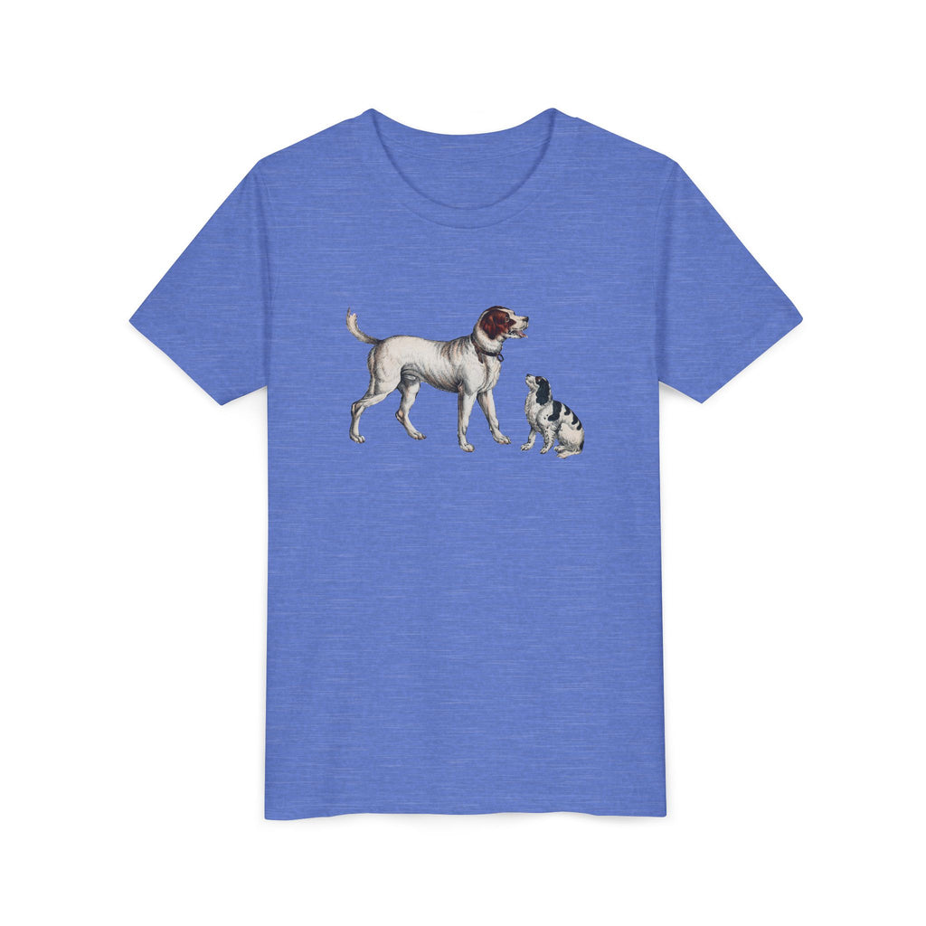 Youth Tee — Vintage Dog Illustration Kids T‑Shirt (Pointer & Puppy)