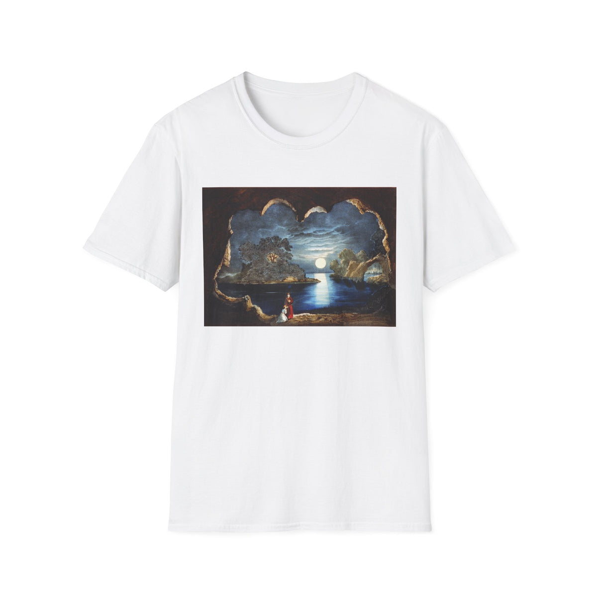 Moonlit Seaside T-Shirt — Romantic Coastal Nightscape Graphic Tee
