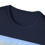 Vintage Harbor Scene T-Shirt — Nautical Coastal Landscape Tee