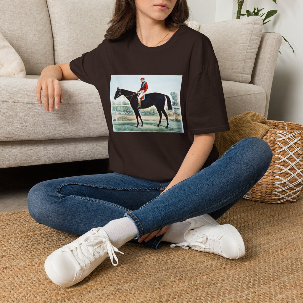 Horse Racing Jockey T-Shirt — Vintage Equestrian Print Tee
