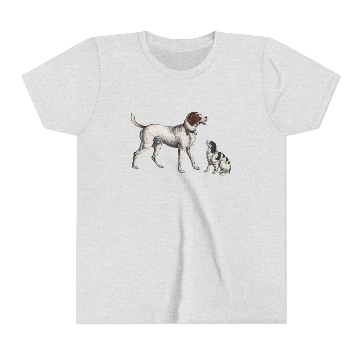 Youth Tee — Vintage Dog Illustration Kids T‑Shirt (Pointer & Puppy)