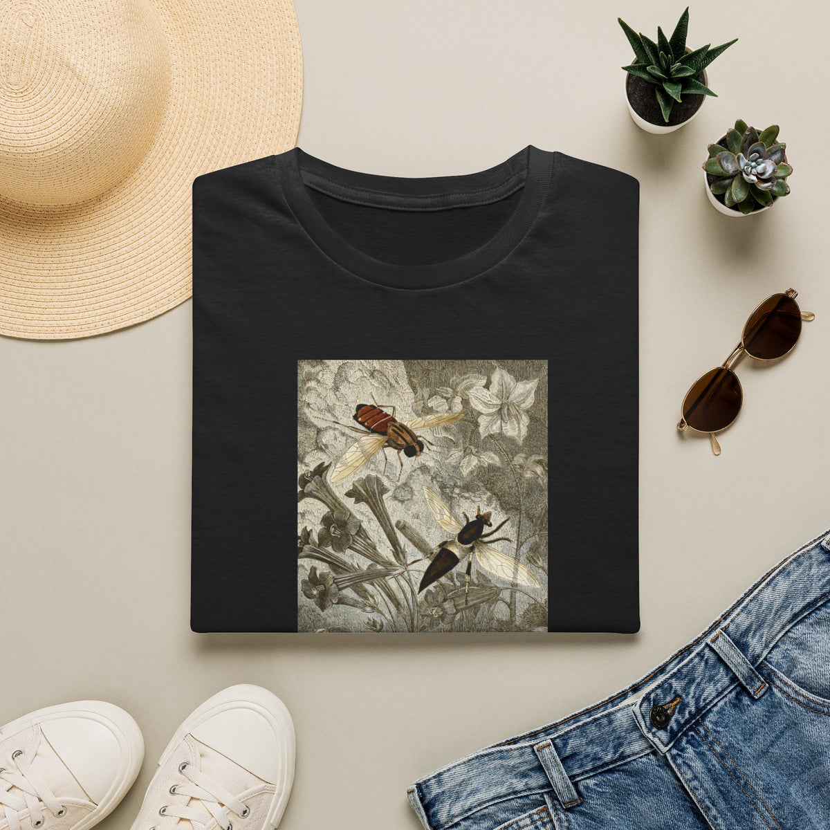 Botanical Bird Tee — Vintage Floral Nature Shirt