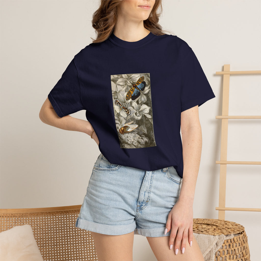 Birds and Blooms Tee — Vintage Floral Bird Illustration T-Shirt