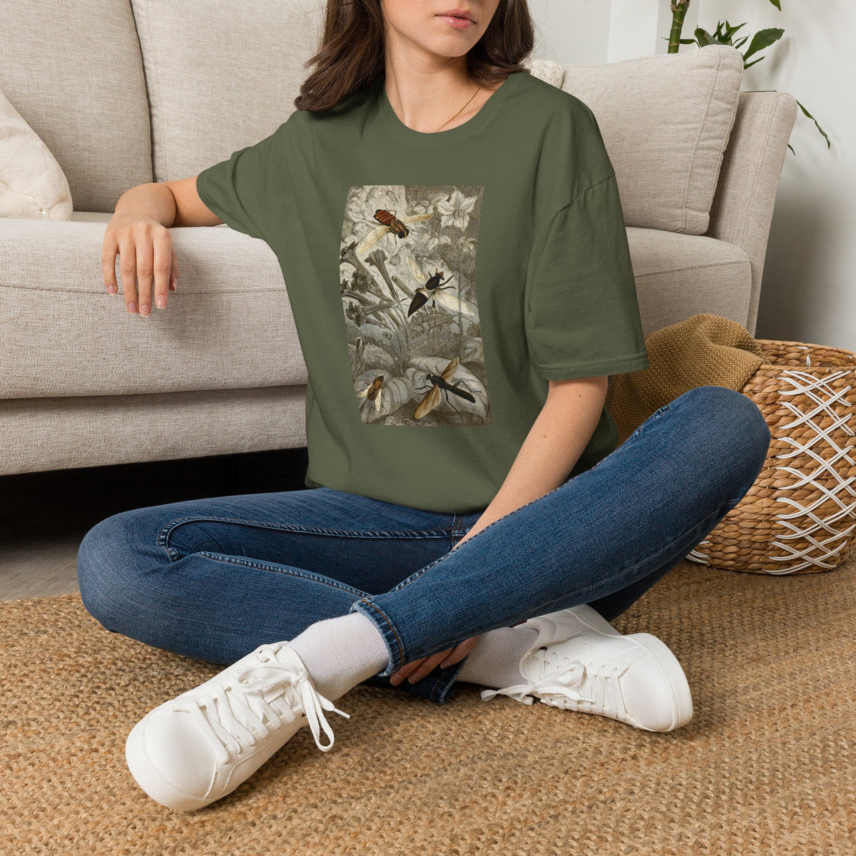Botanical Bird Tee — Vintage Floral Nature Shirt