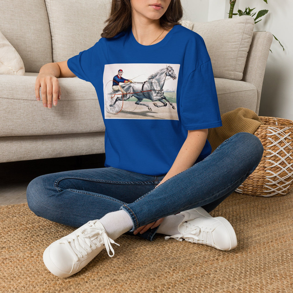 Horse Harness Racing T‑Shirt — Vintage Sulky Driver Illustration