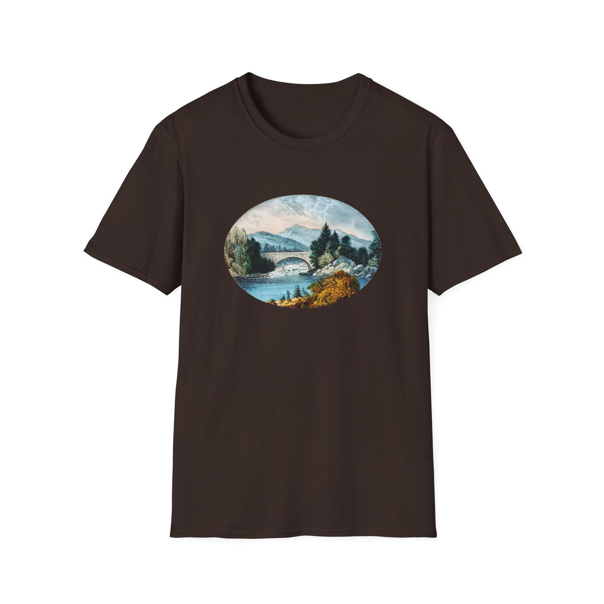 Scenic Mountain Lake T-Shirt — Vintage Nature Landscape Tee