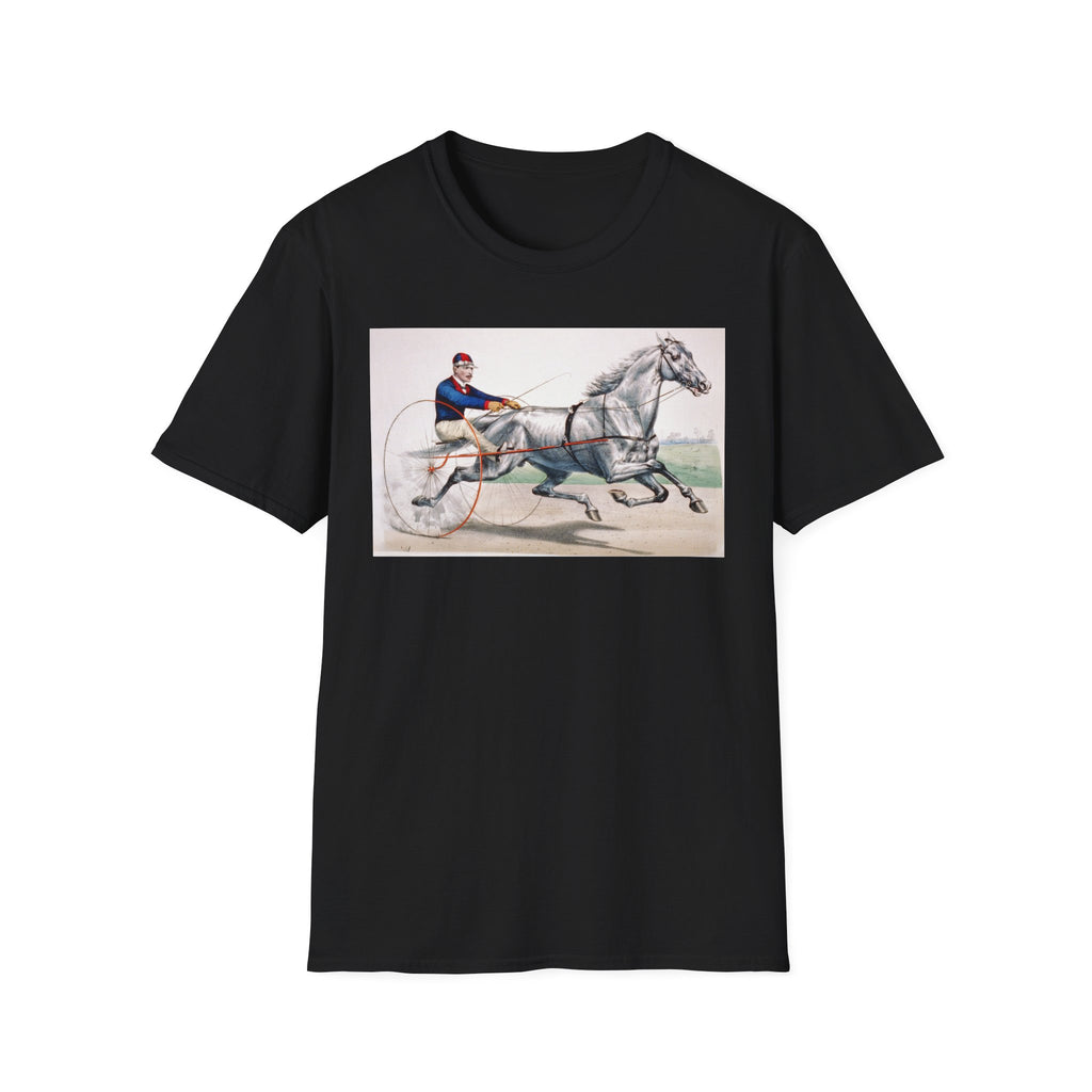 Horse Harness Racing T‑Shirt — Vintage Sulky Driver Illustration