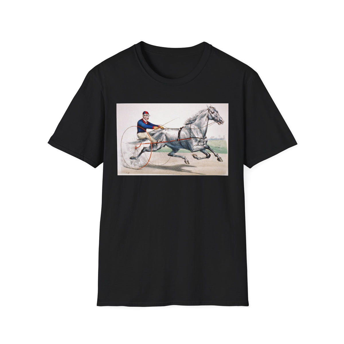 Horse Harness Racing T‑Shirt — Vintage Sulky Driver Illustration
