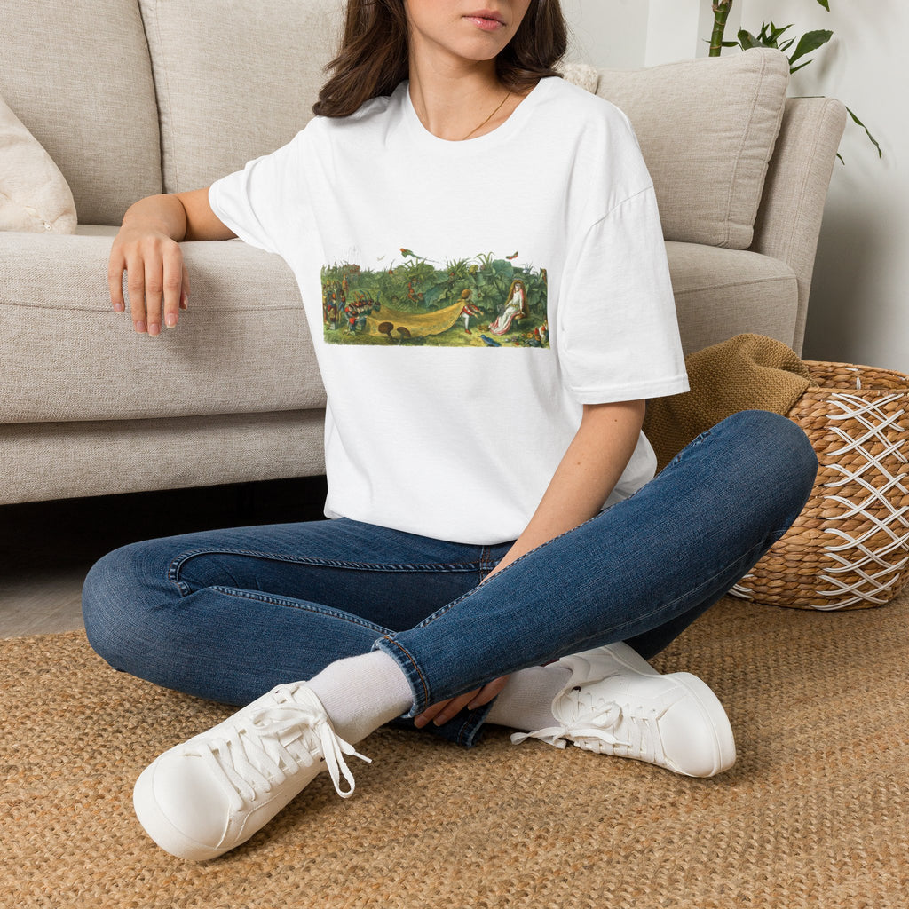 Vintage Botanical Landscape T-Shirt — Retro Garden Illustration Tee