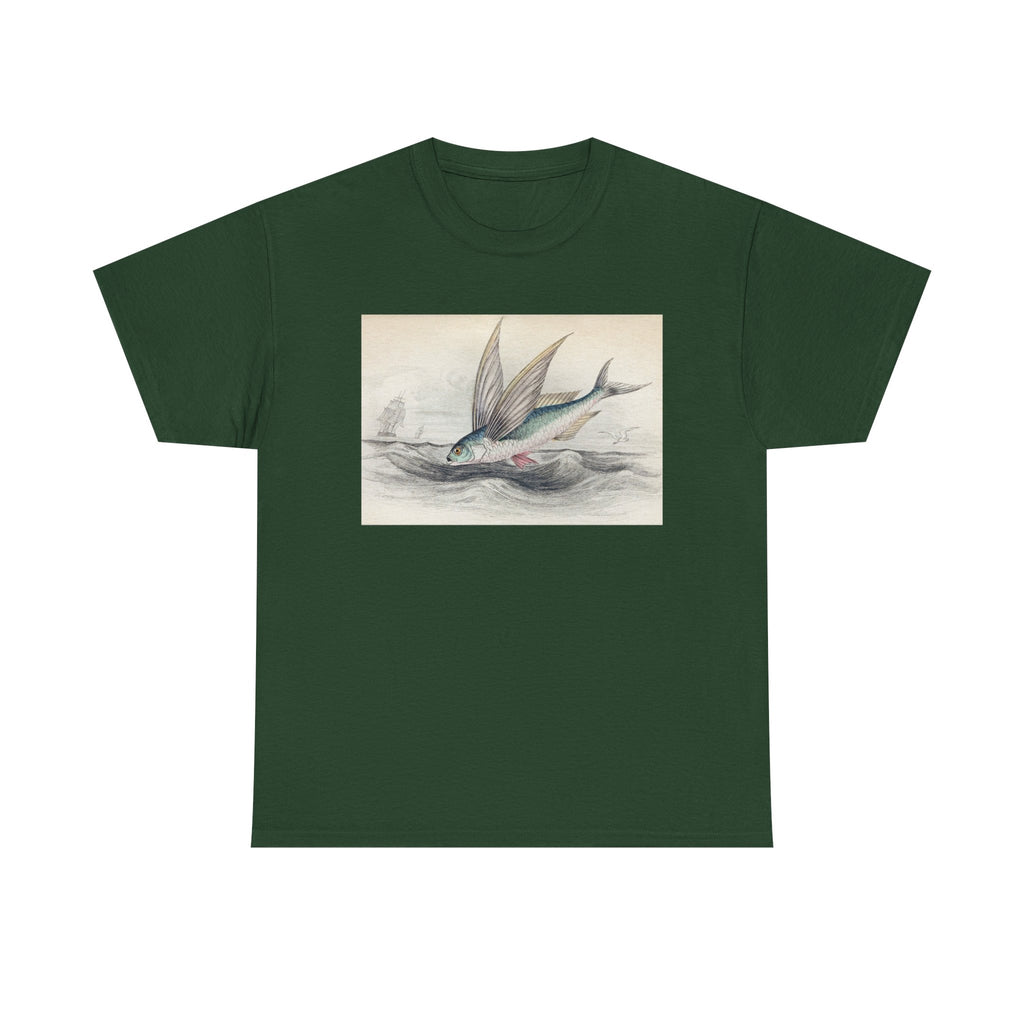 Vintage Flying Fish Tee – Nautical Art Graphic T-Shirt