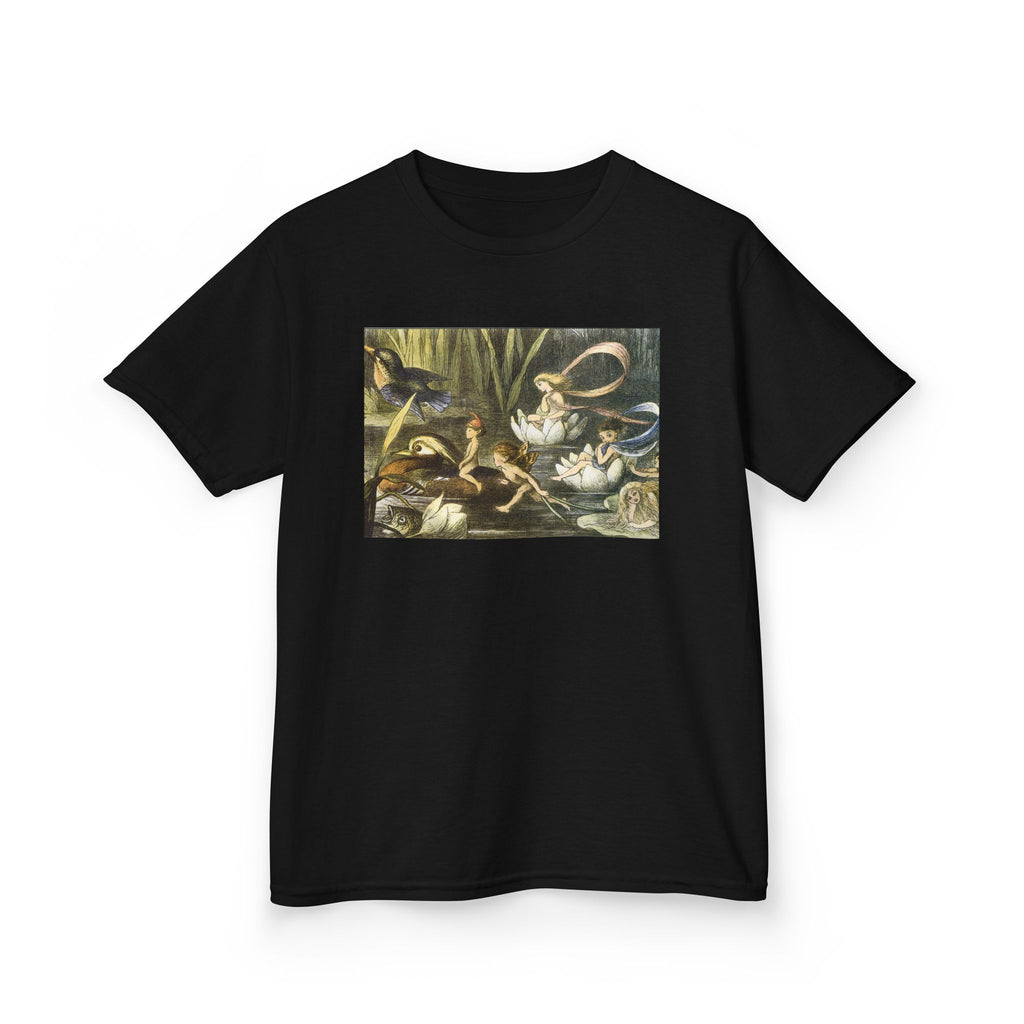 Kids T‑Shirt — Vintage Swan & Duck Pond Art Print