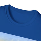 Vintage Harbor Scene T-Shirt — Nautical Coastal Landscape Tee