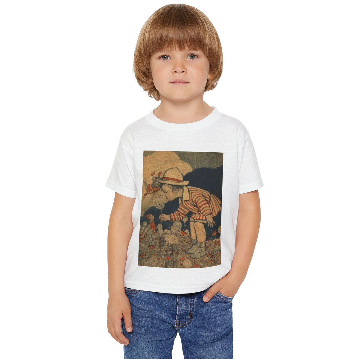 Vintage Flower-Kissing Toddler T-Shirt