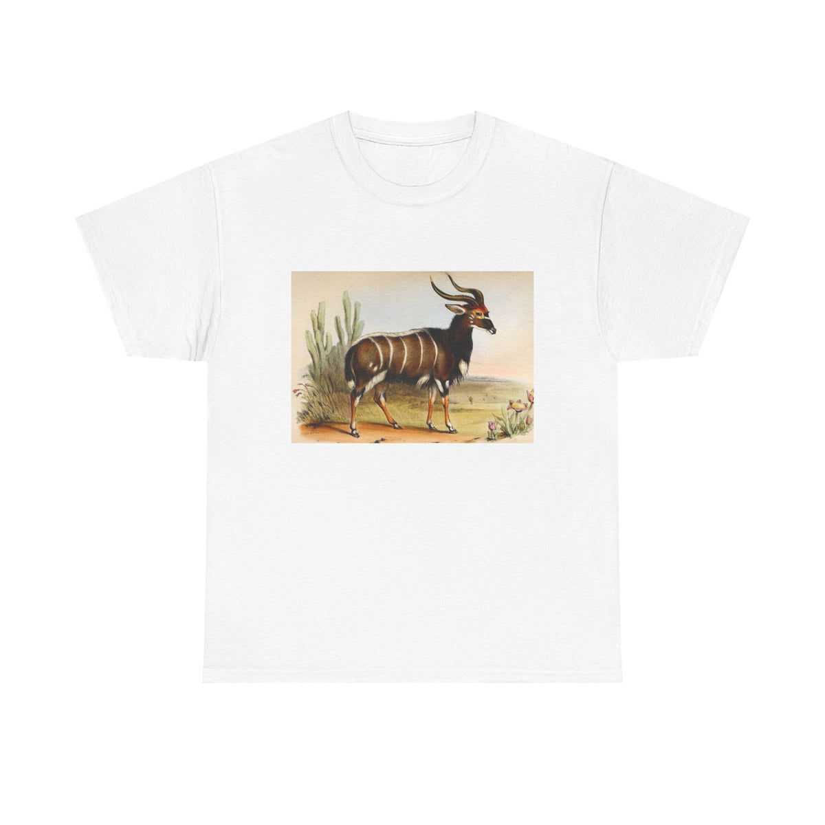 Vintage Bongo Antelope Illustration T-Shirt