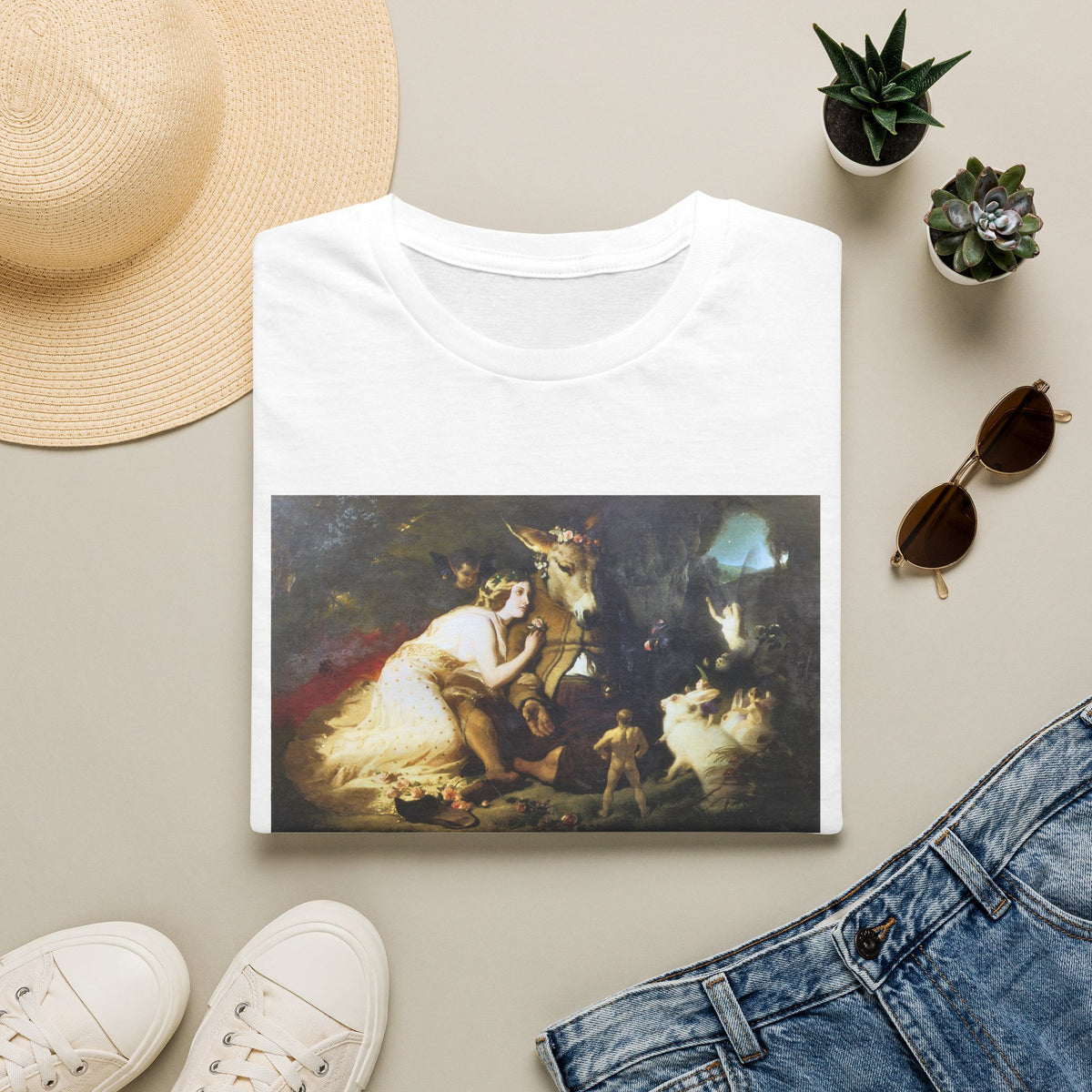 Classical Pastoral Art T-Shirt — Vintage Romantic Painting Print