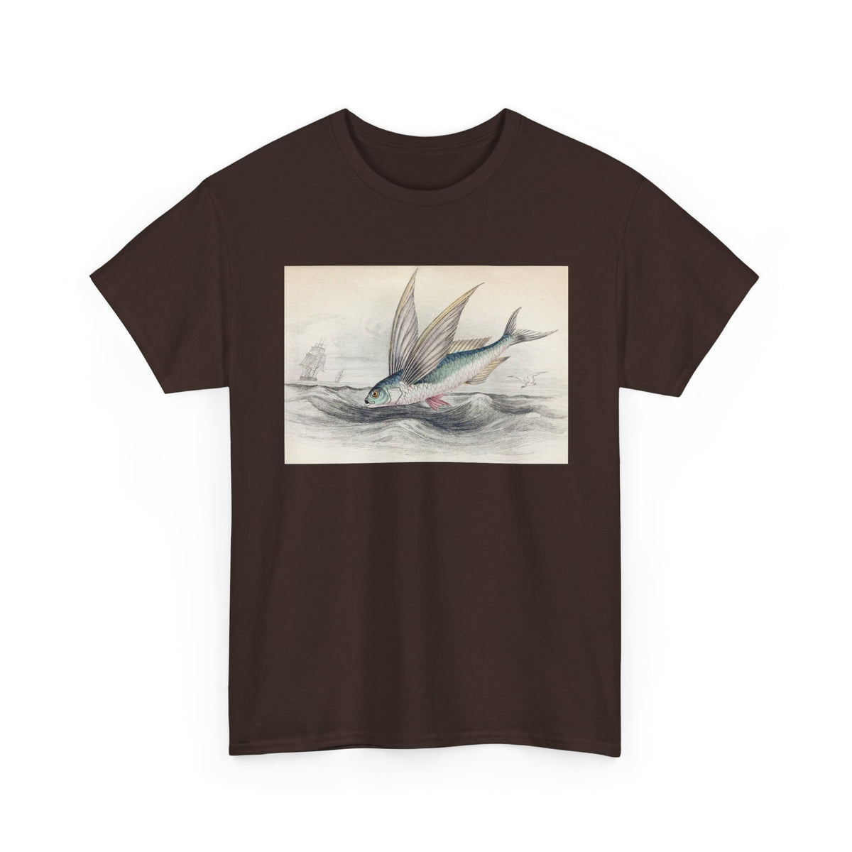 Vintage Flying Fish Tee – Nautical Art Graphic T-Shirt