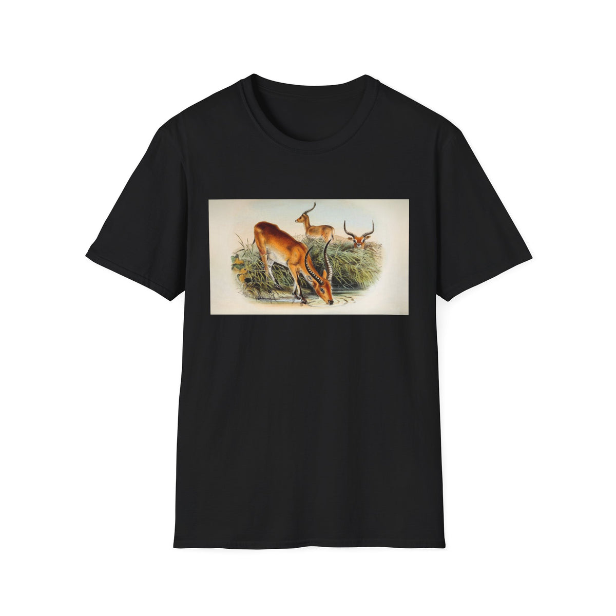 Antelope Herd Vintage Art T‑Shirt — Retro Wildlife Illustration Tee