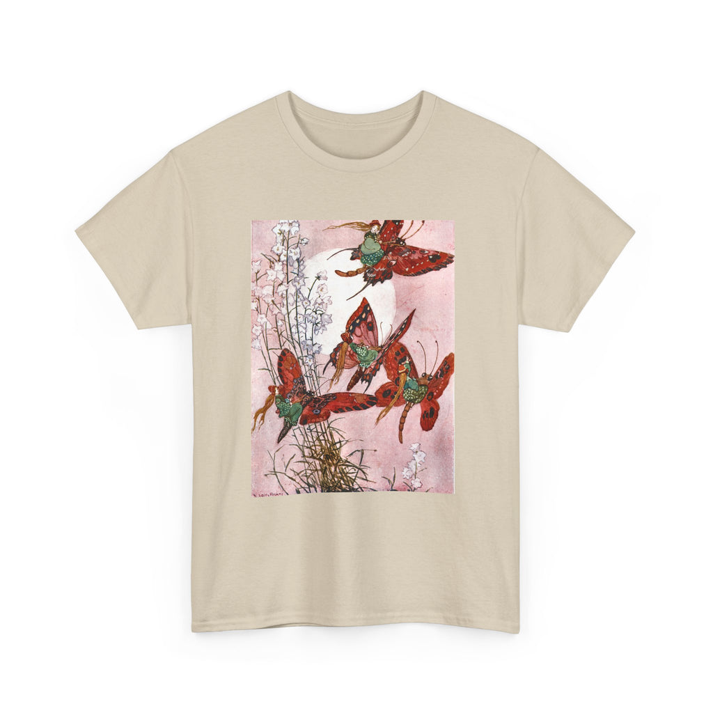 Hummingbird Flight Tee — Vintage Botanical Bird Art Cotton T-Shirt