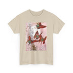 Hummingbird Flight Tee — Vintage Botanical Bird Art Cotton T-Shirt
