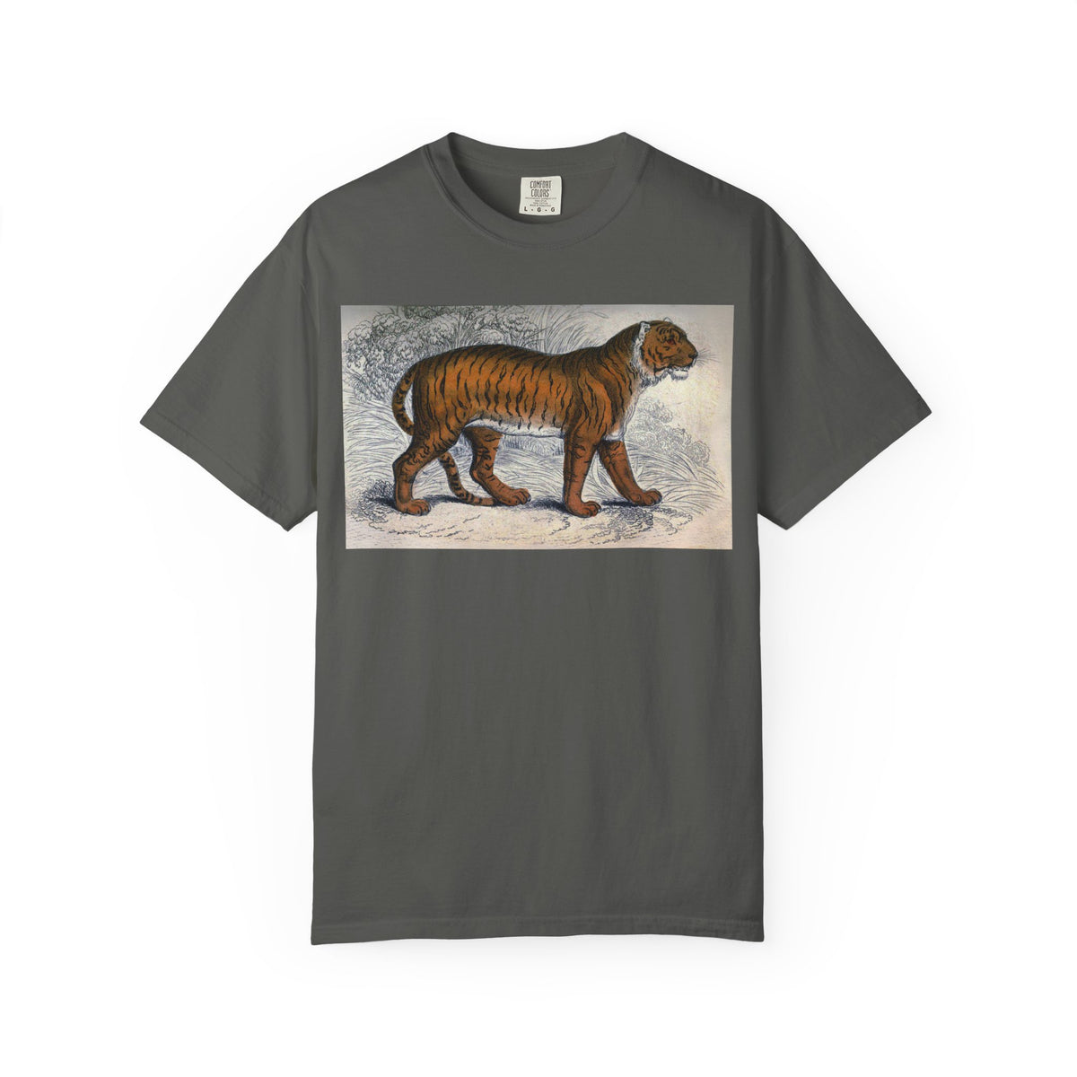 Vintage Tiger Dog Illustration T-Shirt — Retro Animal Art Tee