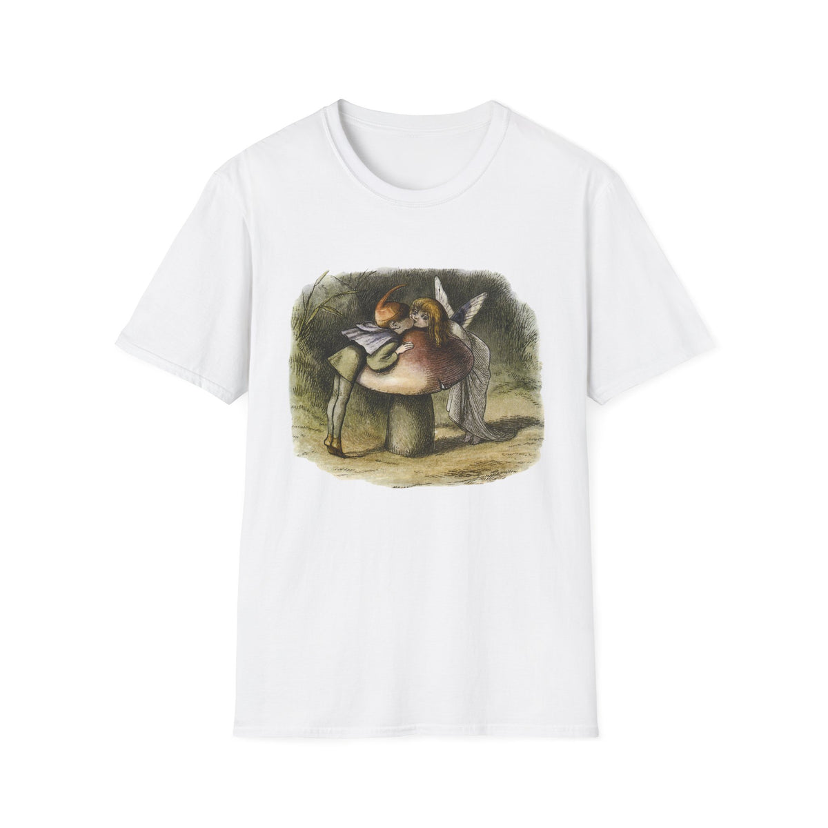 Angel Mushroom T-Shirt — Whimsical Woodland Fairy Illustration