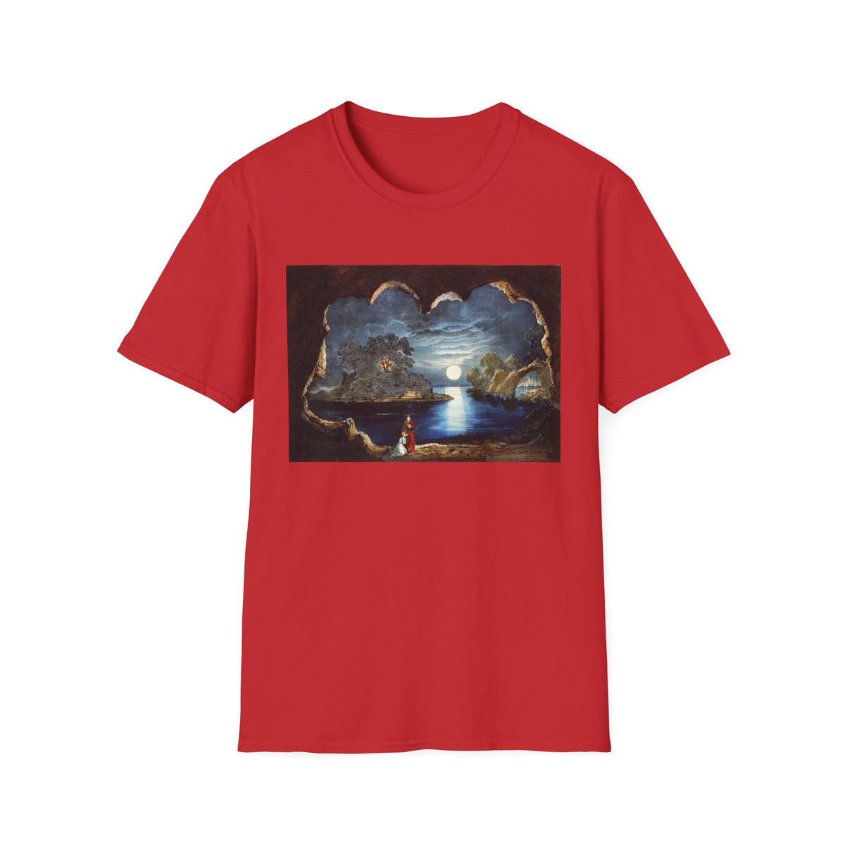 Moonlit Seaside T-Shirt — Romantic Coastal Nightscape Graphic Tee