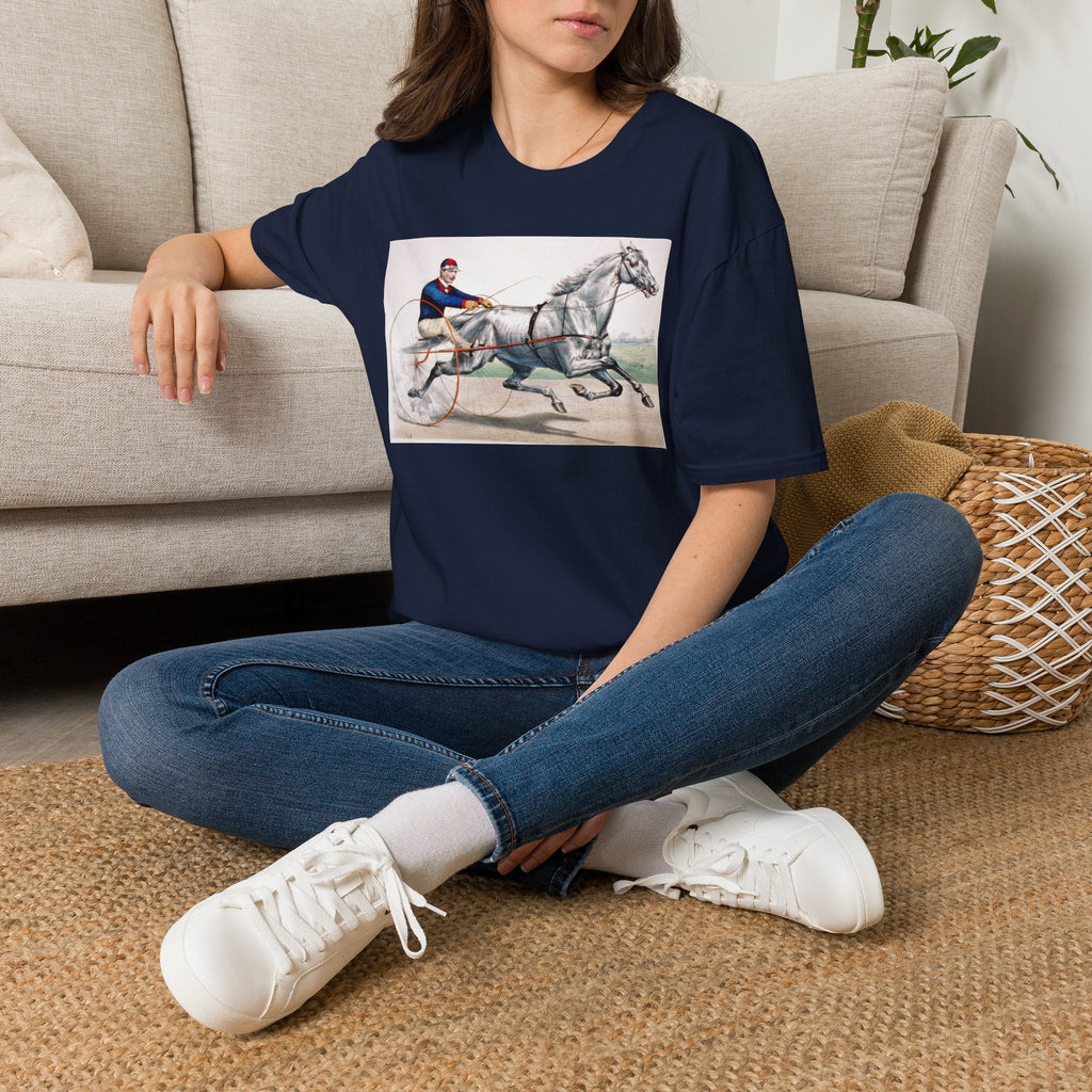 Horse Harness Racing T‑Shirt — Vintage Sulky Driver Illustration